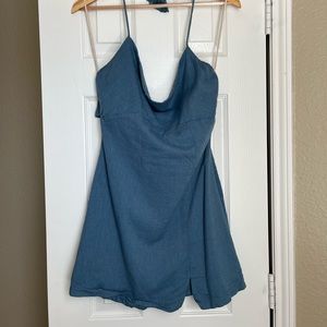 Free People Blue Cowl Neck Mini Dress